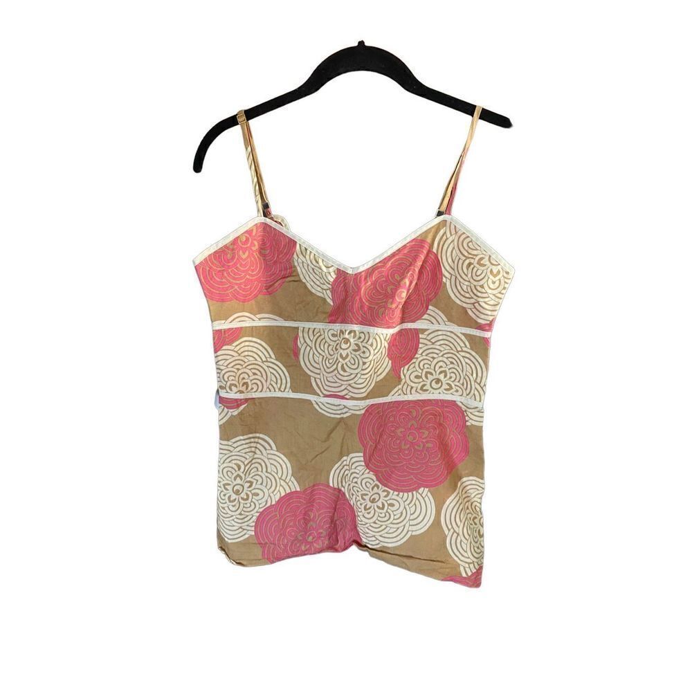 express vintage retro Y2K pink and 10 sleeveless button on side tank top size XS